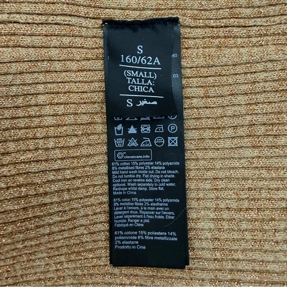 All Saints Lexi Ribbed Halter Midi Dress Praline Metallic Gold - Picture 13 of 15